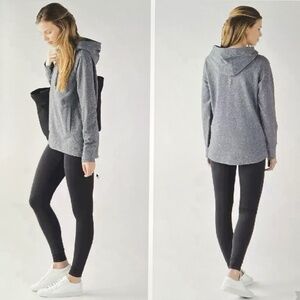 Lululemon Split Pullover Hoodie Speckled Gray/Black Size10 EUC